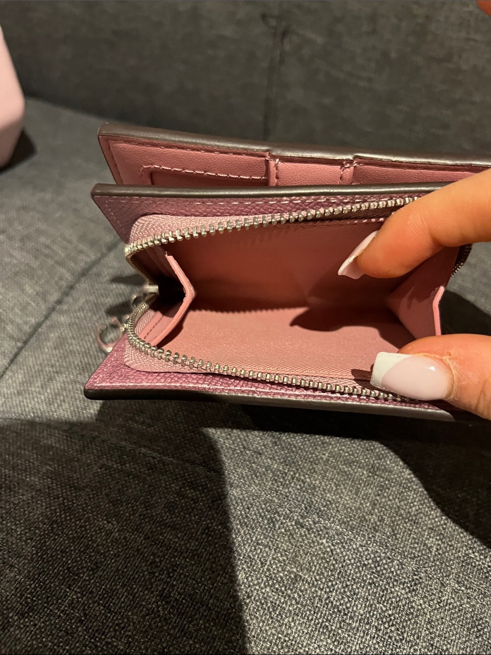 Coach Pink Signature Zip Around Wallet - Picture 5 of 6